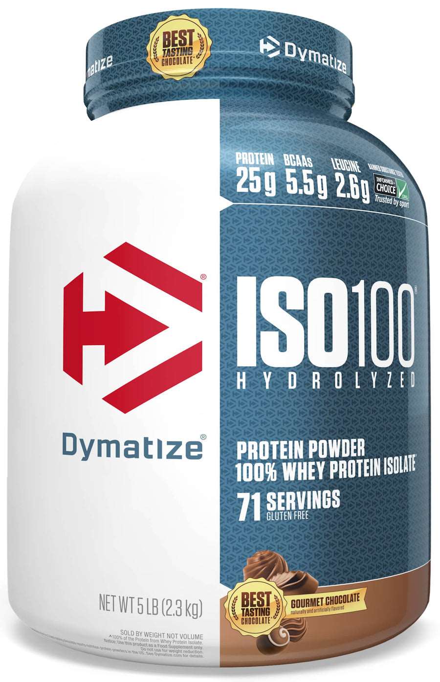 Dymatize ISO100 Hydrolyzed Protein 5 lb Gourmet Chocolate tub