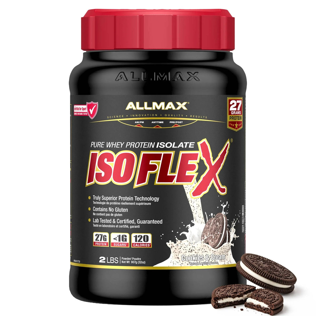 ALLMAX ISOFLEX 2 lb / Cookies & Cream package