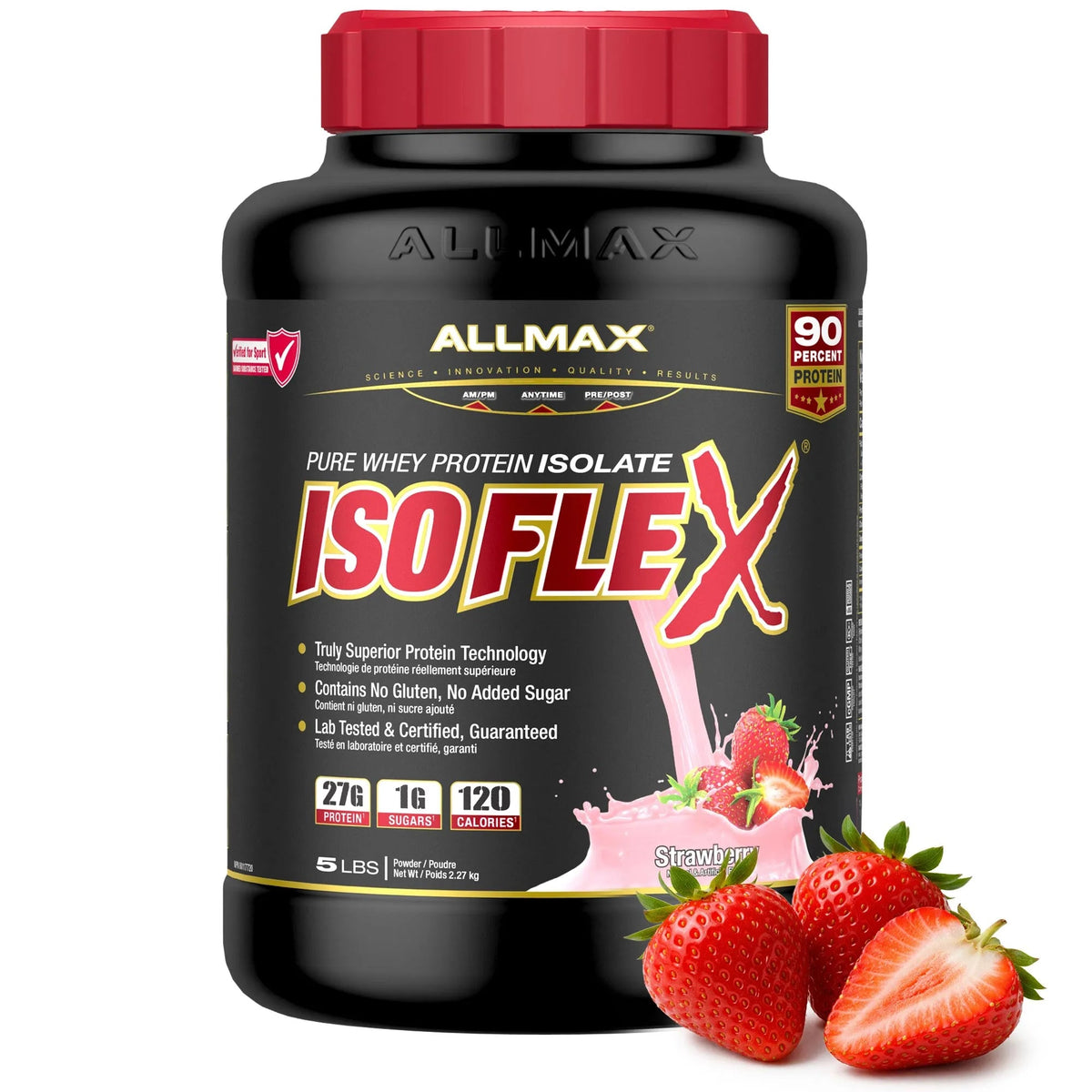 ALLMAX ISOFLEX 5 lb / Strawberry package