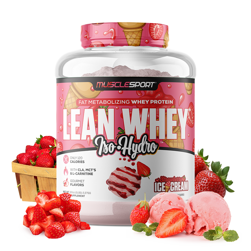 MuscleSport Lean Whey Iso-Hydro 5 lb - Strawberry Ice Cream