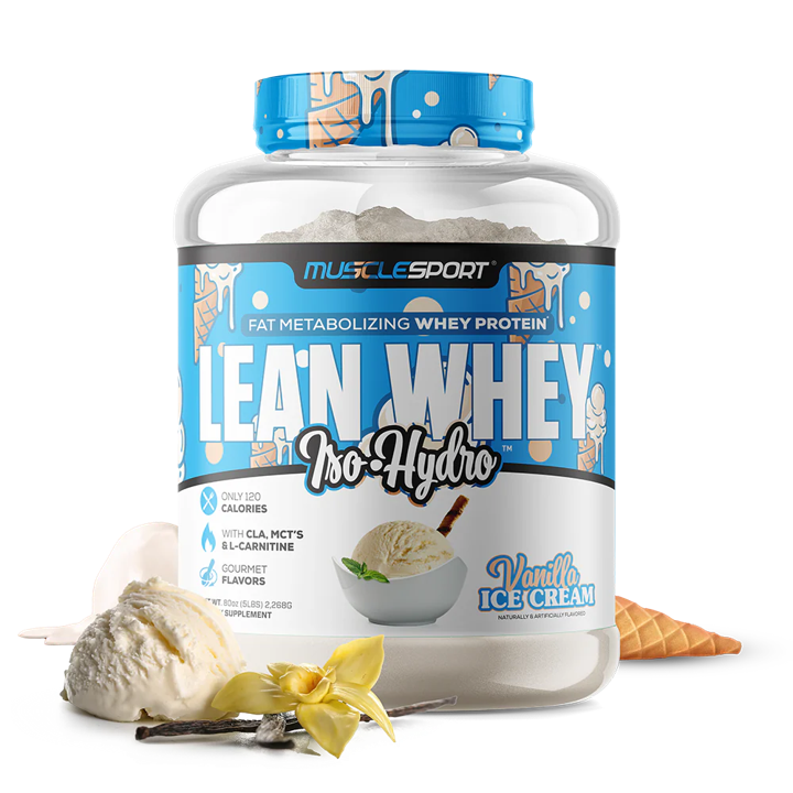 MuscleSport Lean Whey Iso-Hydro 5 lb - Vanilla Ice Cream
