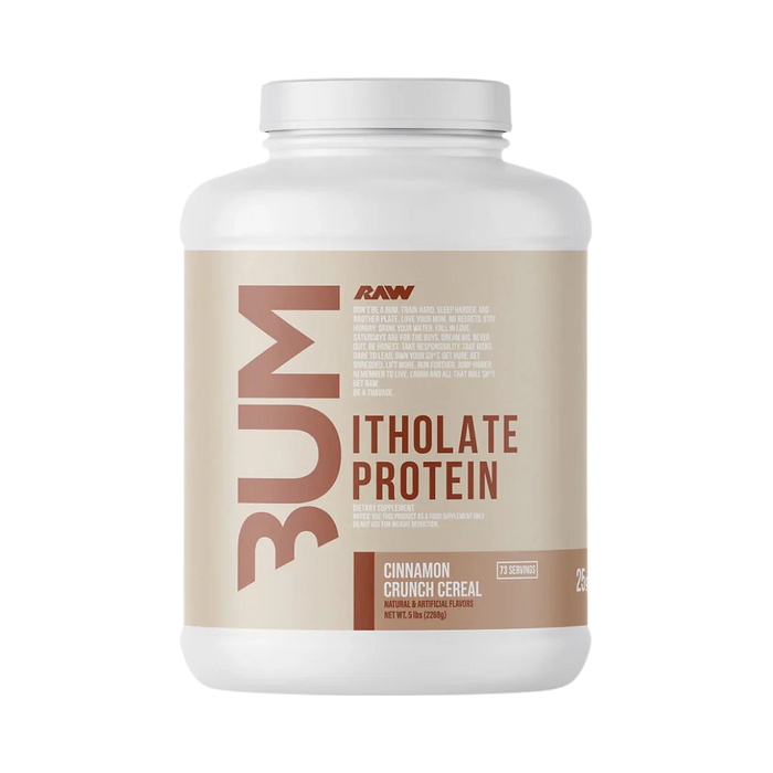 RAW Nutrition CBUM Itholate Protein 5 lb Cinnamon Crunch Cereal package