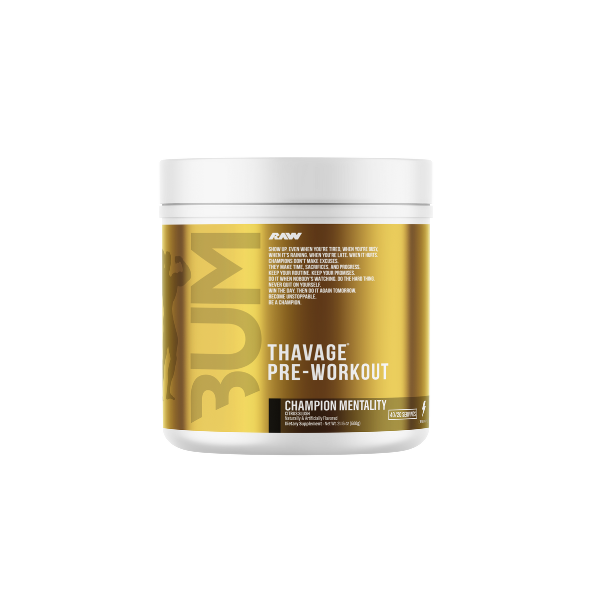 RAW Nutrition CBUM Thavage Pre-Workout - 40 Servings - Champion Mentality