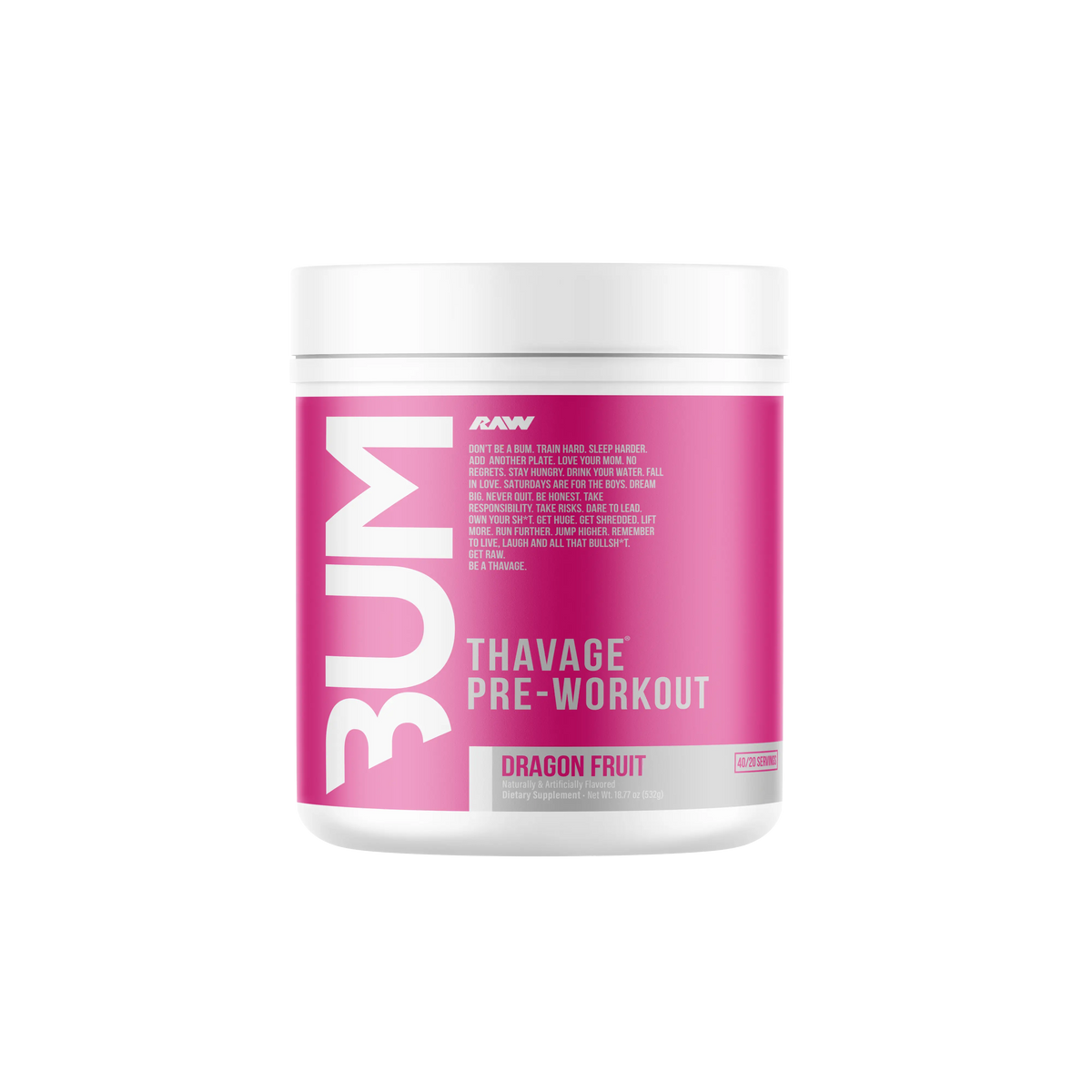 RAW Nutrition CBUM Thavage Pre-Workout - 40 Servings - Dragon Fruit