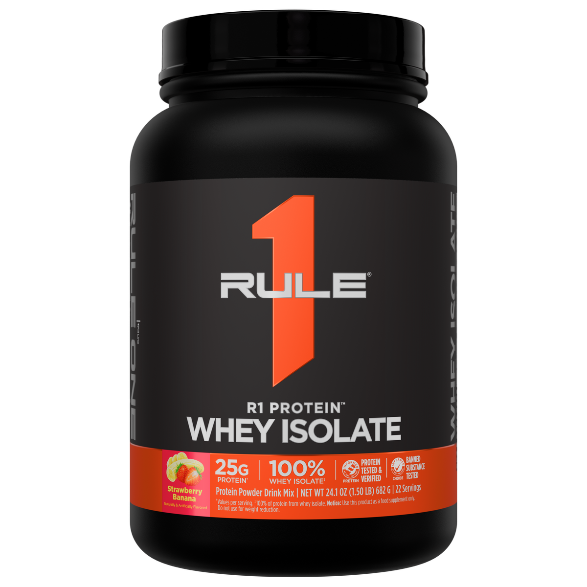 Rule 1 R1 Protein Isolate - 2 lb - Strawberry Banana