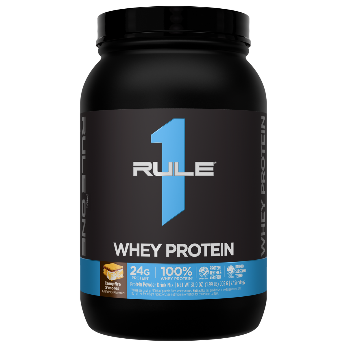 Rule 1 R1 Whey Blend - 2 lb - Campfire S'mores