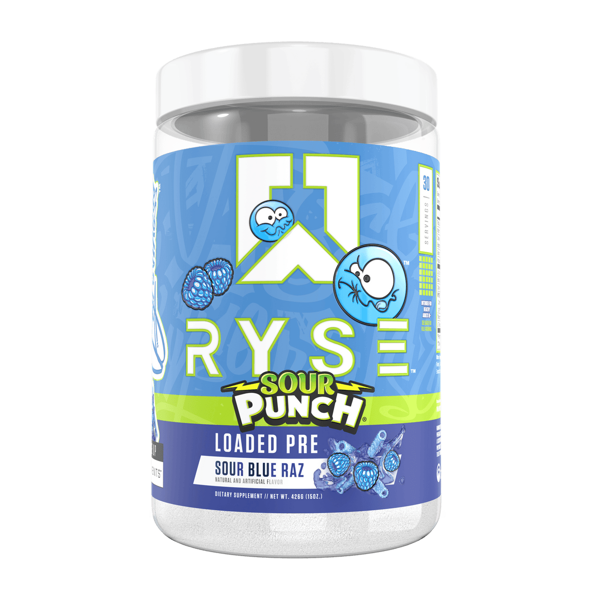 RYSE Pre-Workout - Sour Punch Blue Raz