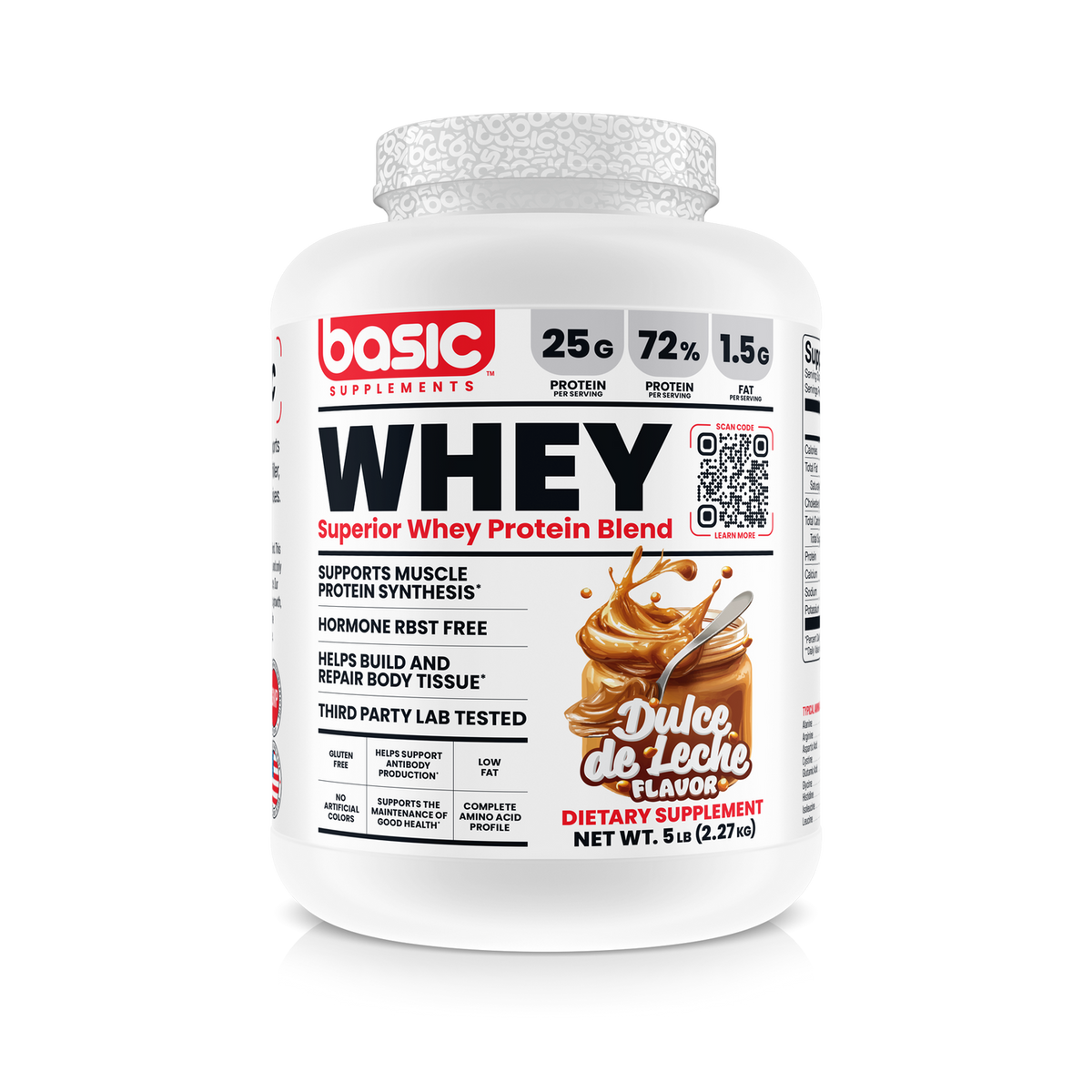 Basic Supplements Whey Protein Blend 5 lb - Dulce de Leche