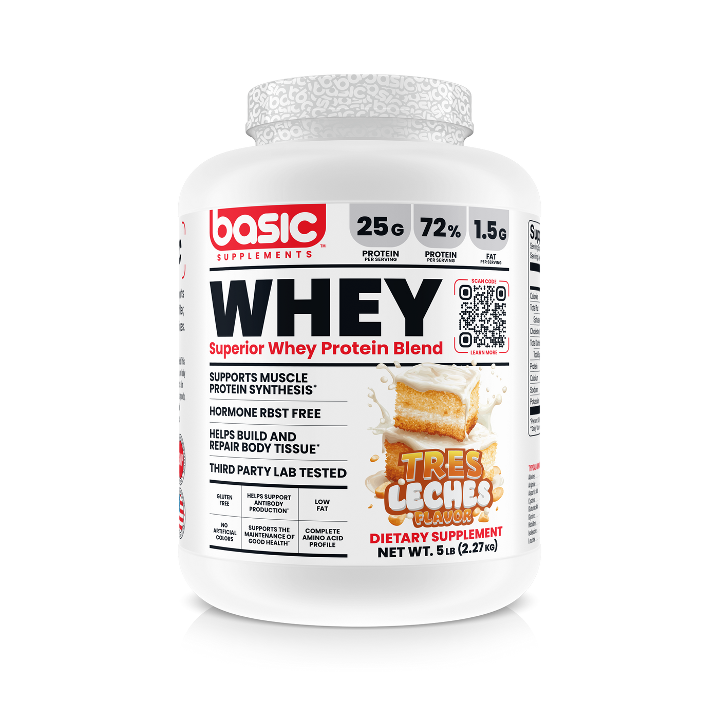 Basic Supplements Whey Protein Blend 5 lb - Tres Leches