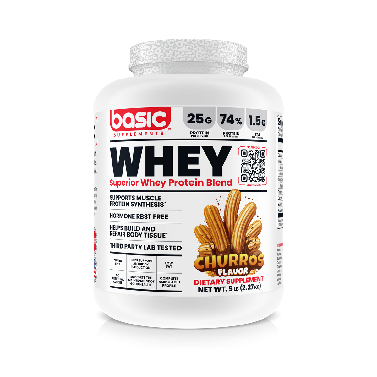 Basic Supplements Whey Protein Blend 5 lb - Churro